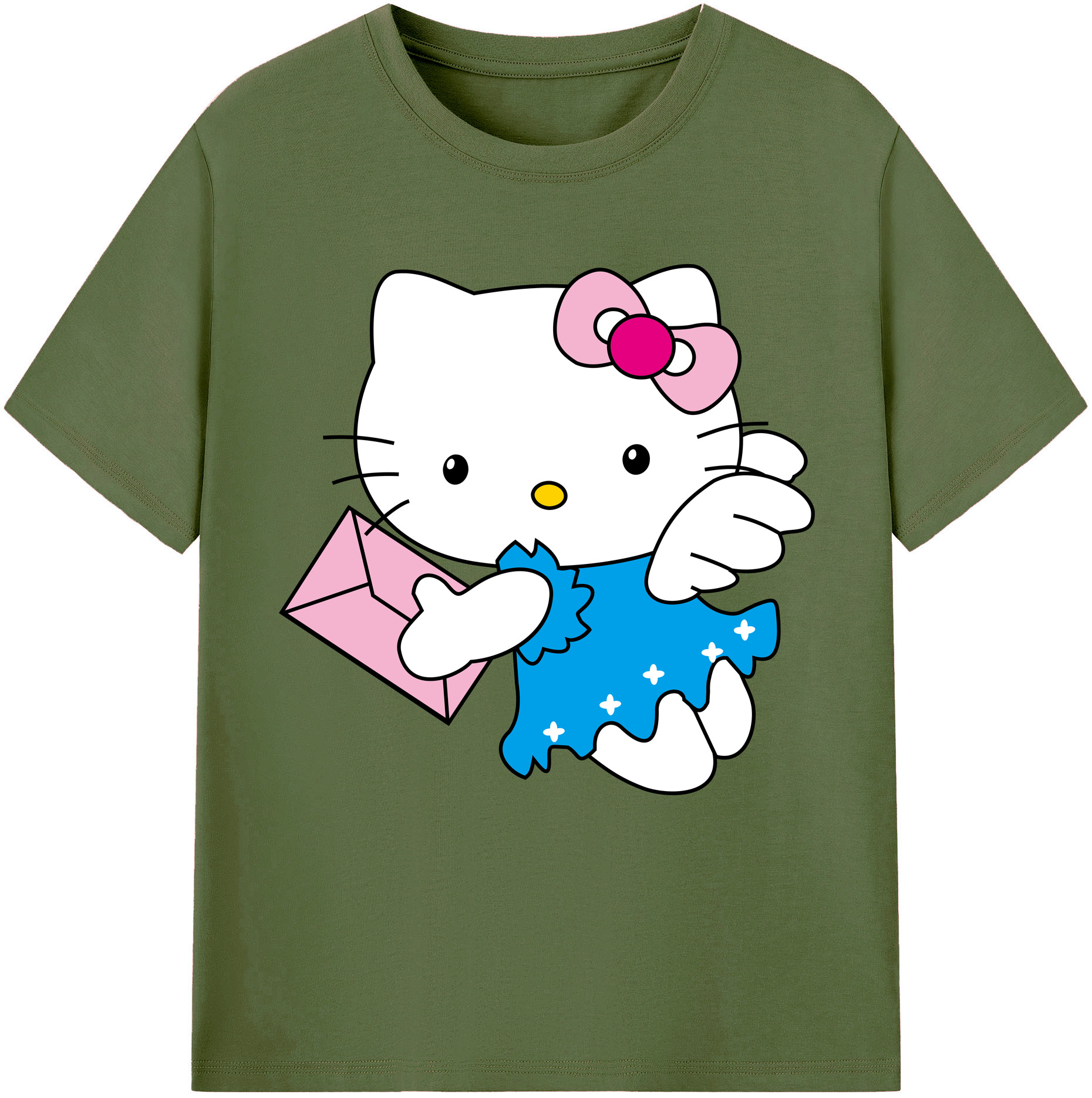 （画像用） Hello Kitty ハローキティ 綿100％半袖Tシャツ（フロントプリント）